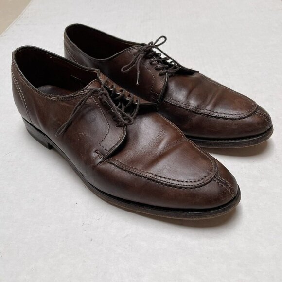 Allen Edmonds Oxfords Shoes Mens 9 D Brown Leather Split Toe Made in USA Lace up main image 13